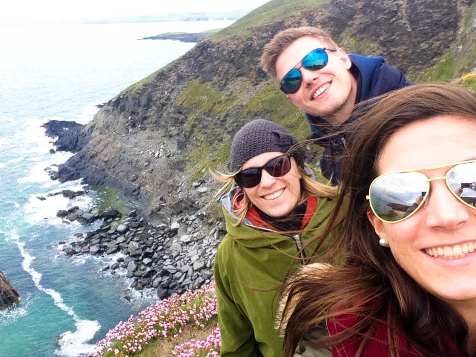 Friends at the cliffs in Kinsale