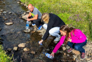 Drinking water from the streams in Iceland